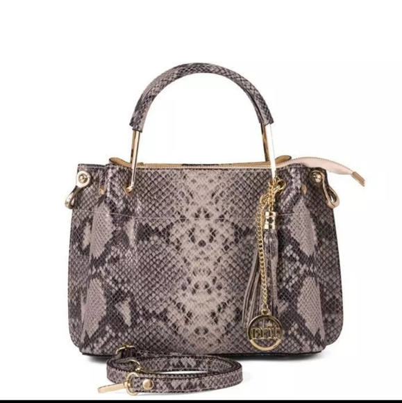Mia Tomazzi Handbags - Mia Tomazzi Papiniano 100% Italian leather Snake Print Handbag